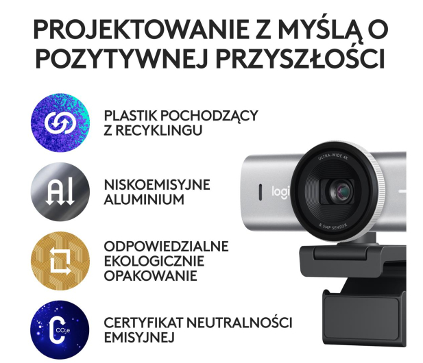 Logitech MX BRIO 4K jasnoszary - 1227569 - zdjęcie 7